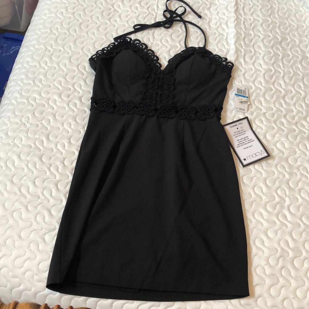 Black halter mini dress size 9